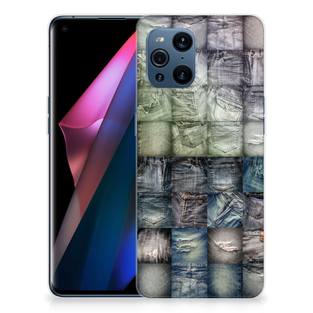 Silicone Back Cover OPPO Find X3 | X3 Pro Spijkerbroeken