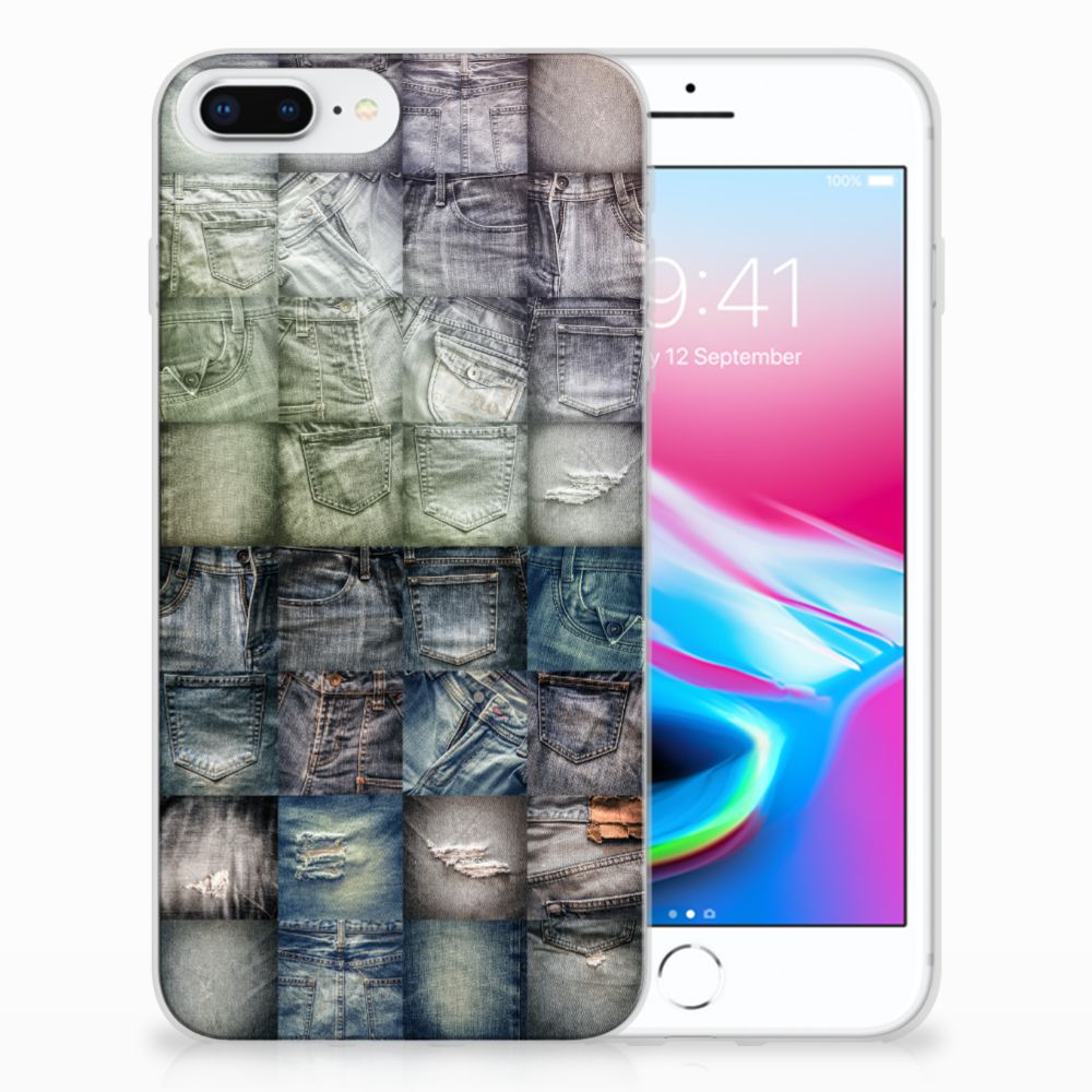 Silicone Back Cover Apple iPhone 7 Plus | 8 Plus Spijkerbroeken