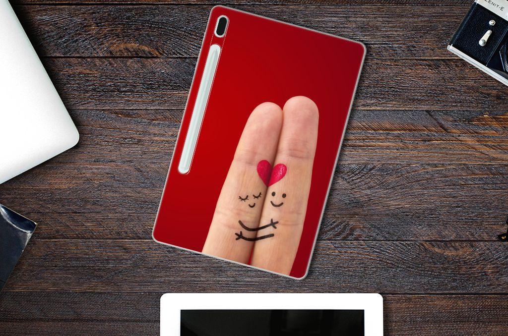 Samsung Galaxy Tab S7FE Leuke Siliconen Hoes Liefde - Origineel Romantisch Cadeau