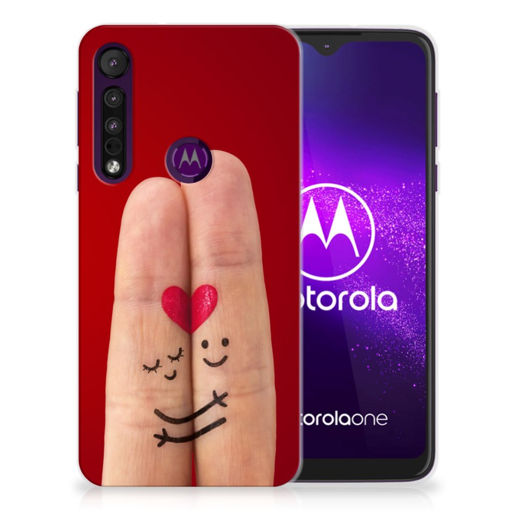 Motorola One Macro Silicone Back Cover Liefde - Origineel Romantisch Cadeau