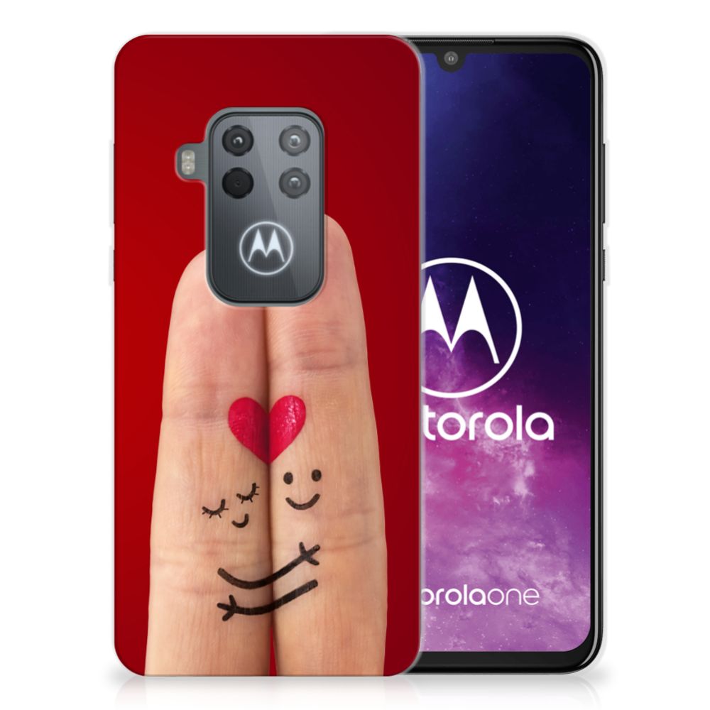 Motorola One Zoom Silicone Back Cover Liefde - Origineel Romantisch Cadeau