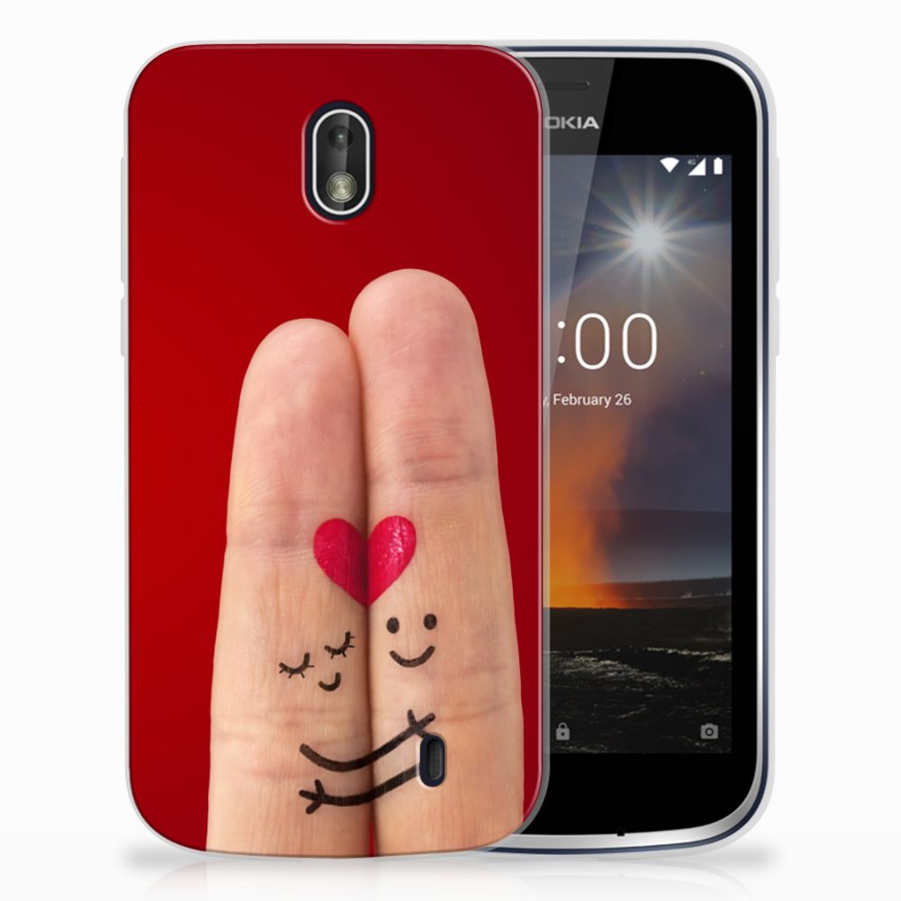 Nokia 1 Silicone Back Cover Liefde - Origineel Romantisch Cadeau