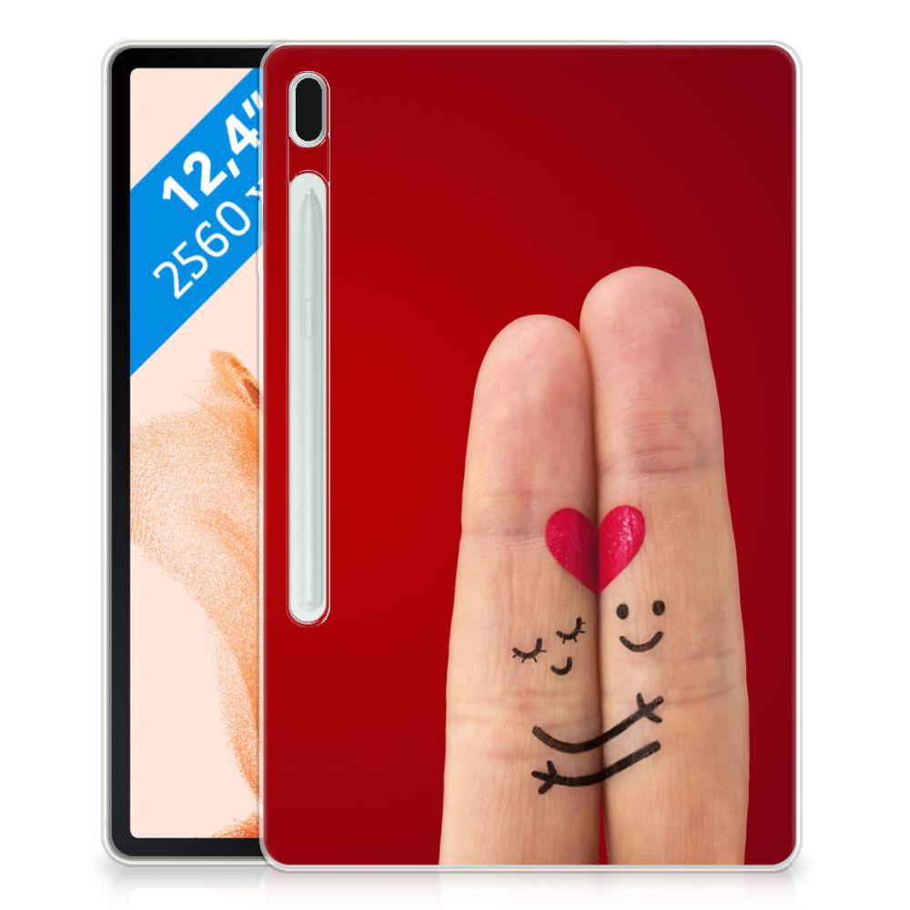 Samsung Galaxy Tab S7FE Leuke Siliconen Hoes Liefde - Origineel Romantisch Cadeau