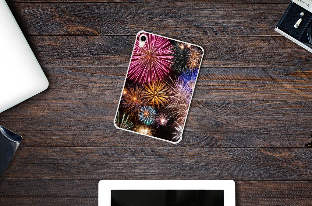 Apple iPad mini 6 (2021) Leuke Siliconen Hoes Vuurwerk