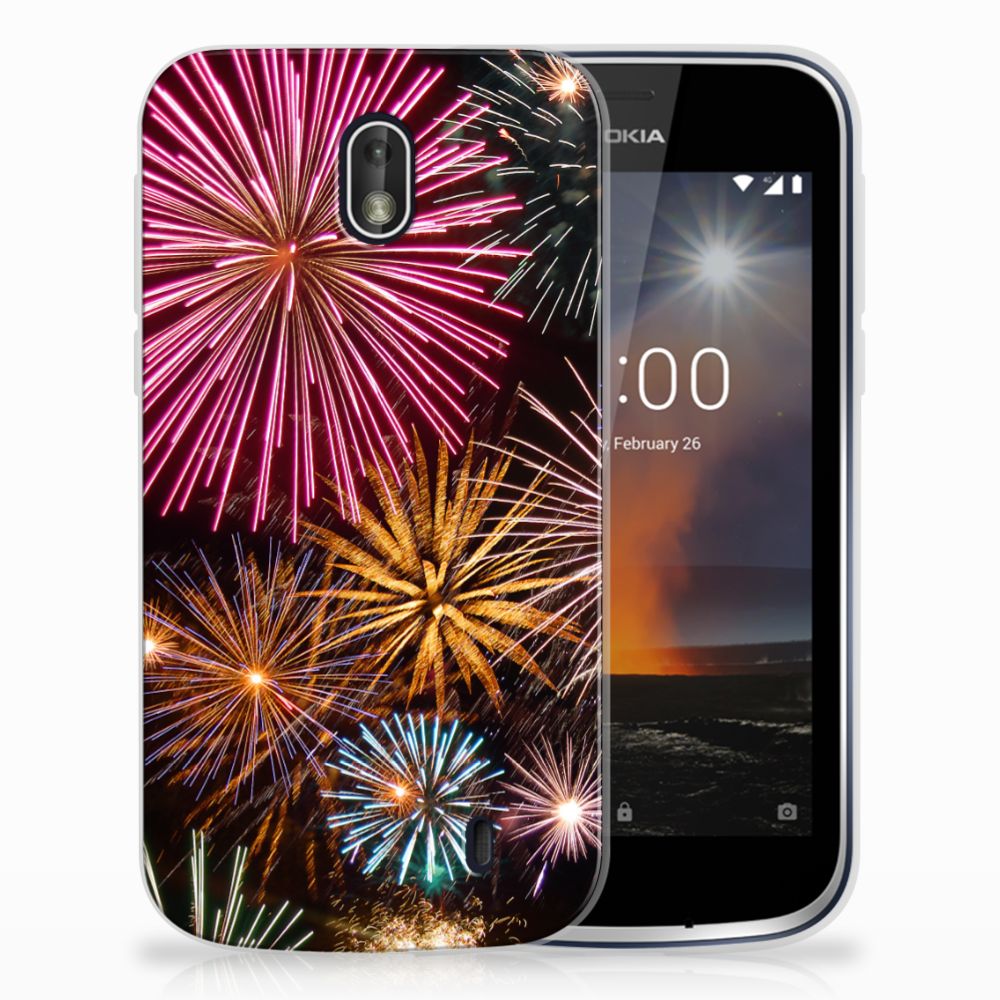 Nokia 1 Silicone Back Cover Vuurwerk