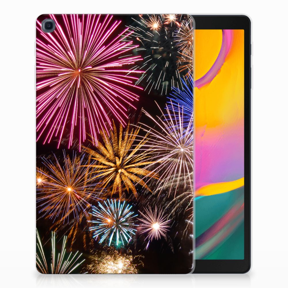 Samsung Galaxy Tab A 10.1 (2019) Leuke Siliconen Hoes Vuurwerk
