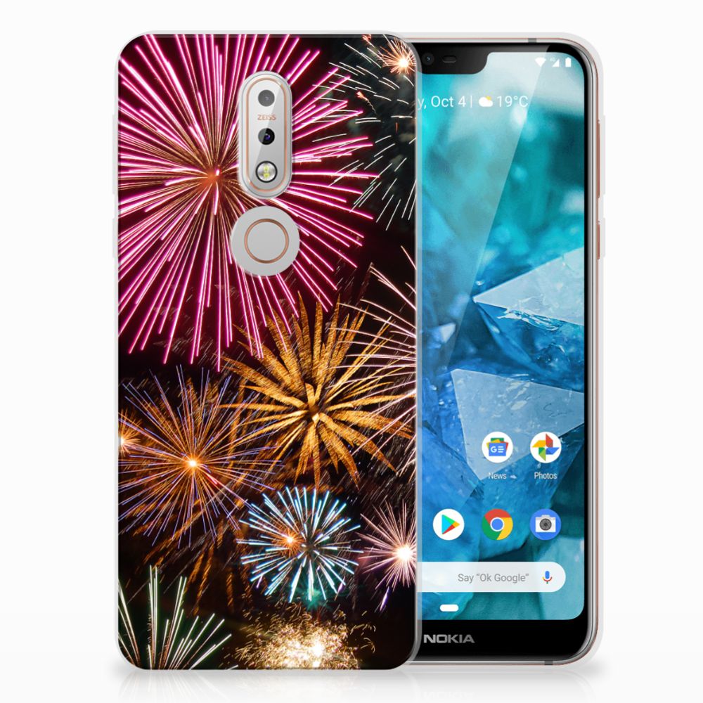 Nokia 7.1 Silicone Back Cover Vuurwerk