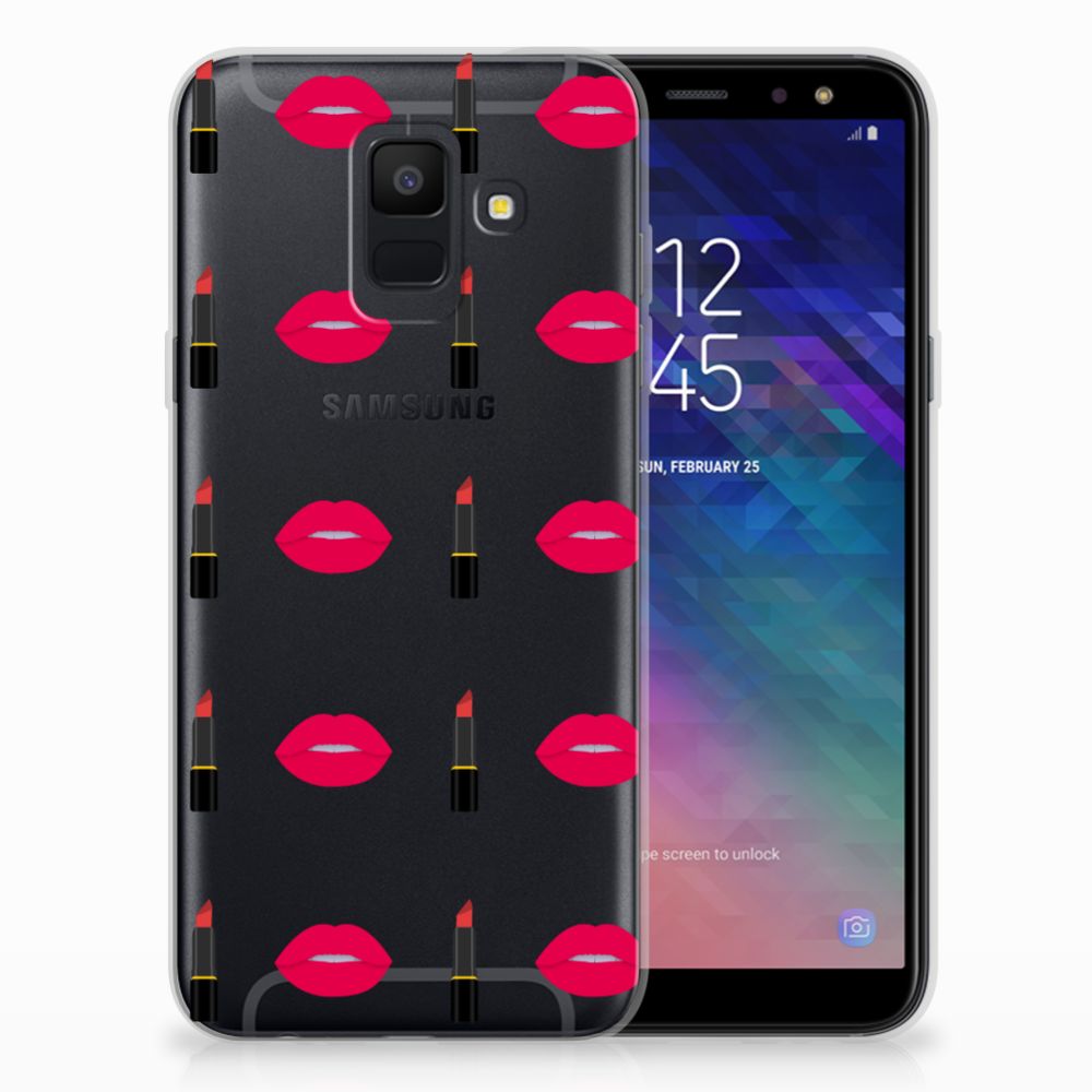 Samsung Galaxy A6 (2018) TPU Hoesje Design Lipstick Kiss