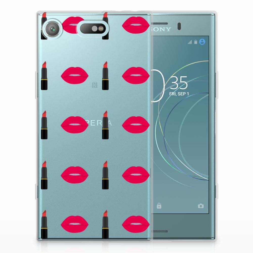 Sony Xperia XZ1 Compact TPU Hoesje Design Lipstick Kiss