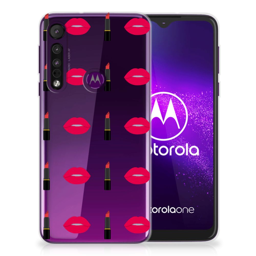 Motorola One Macro TPU bumper Lipstick Kiss