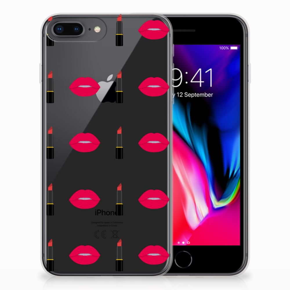 Apple iPhone 7 Plus | 8 Plus TPU Hoesje Design Lipstick Kiss