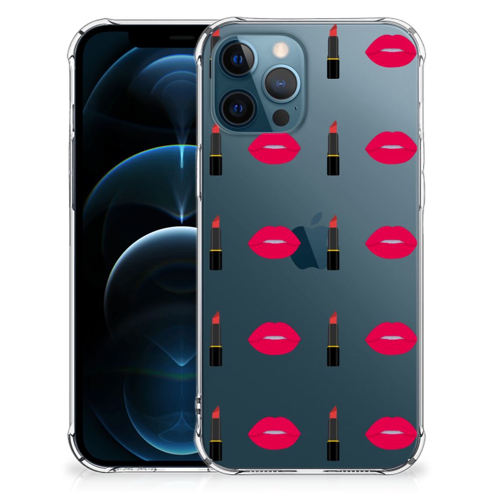 iPhone 12 | 12 Pro Doorzichtige Silicone Hoesje Lipstick Kiss