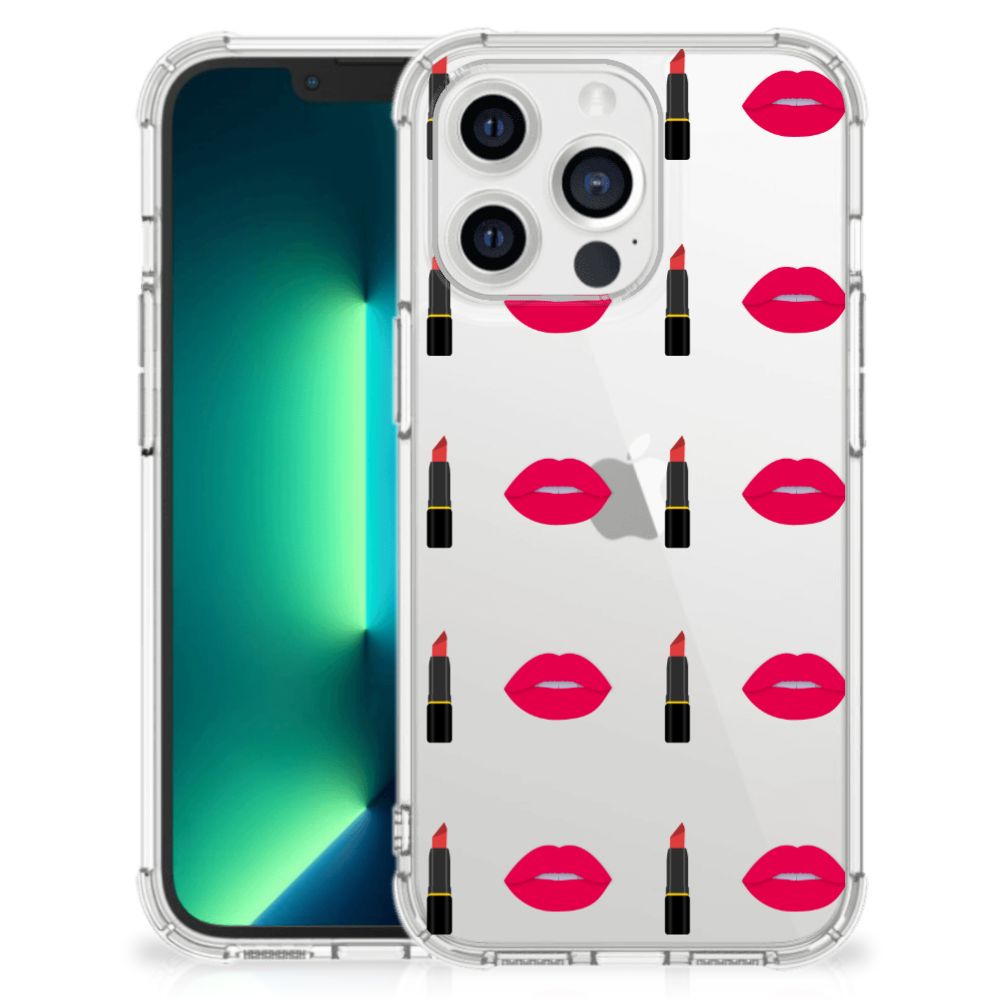 iPhone 13 Pro Max Doorzichtige Silicone Hoesje Lipstick Kiss