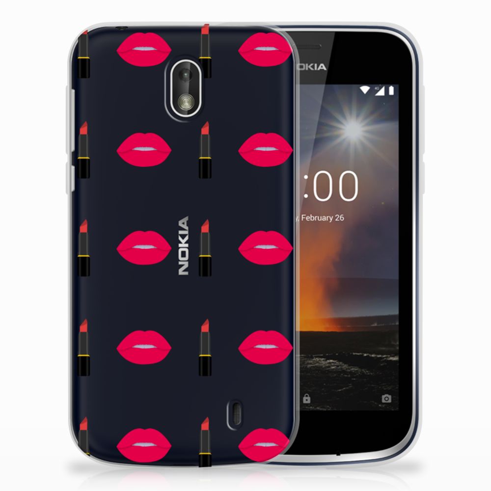 Nokia 1 TPU bumper Lipstick Kiss