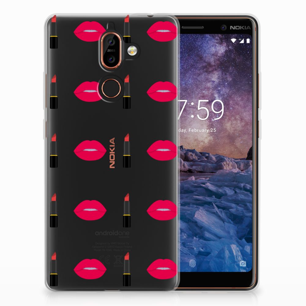 Nokia 7 Plus TPU Hoesje Design Lipstick Kiss