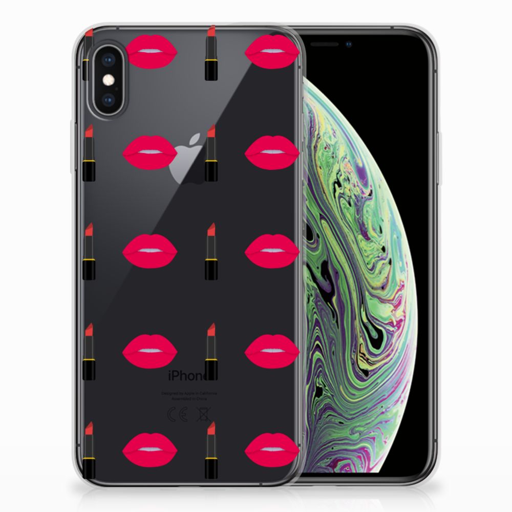 Apple iPhone Xs Max TPU Hoesje Design Lipstick Kiss