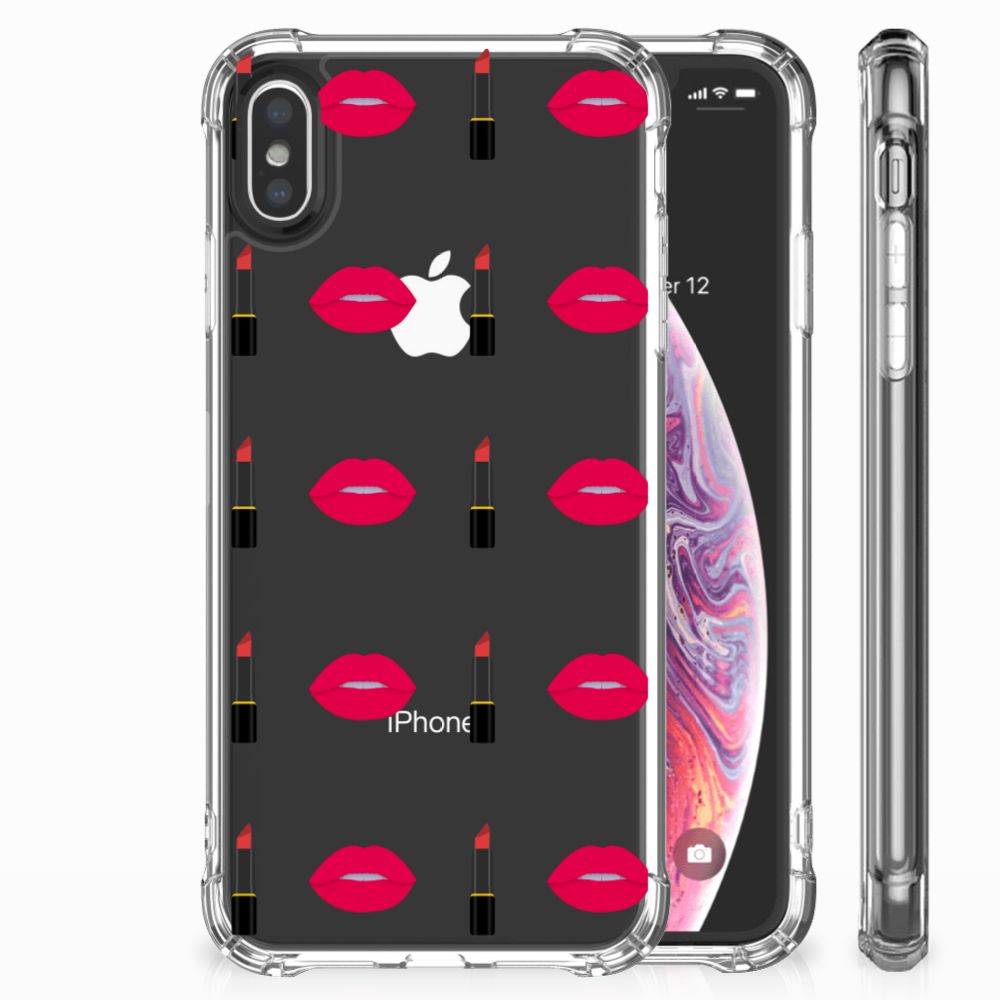 Apple iPhone X | Xs Doorzichtige Silicone Hoesje Lipstick Kiss