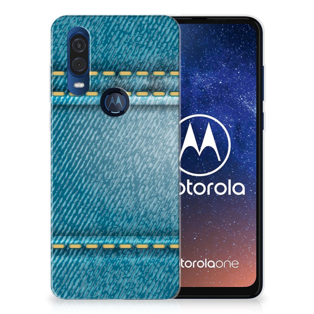 Motorola One Vision Silicone Back Cover Jeans