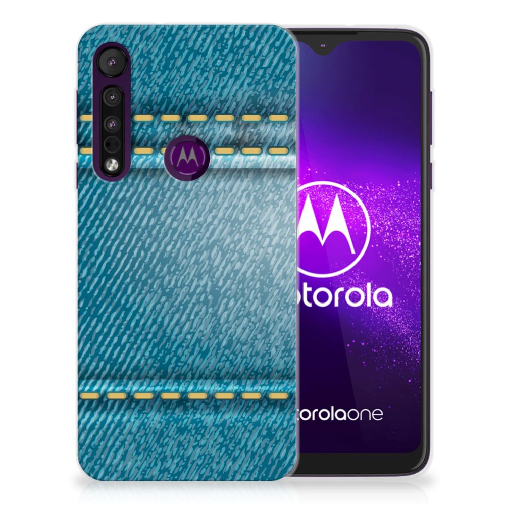 Motorola One Macro Silicone Back Cover Jeans