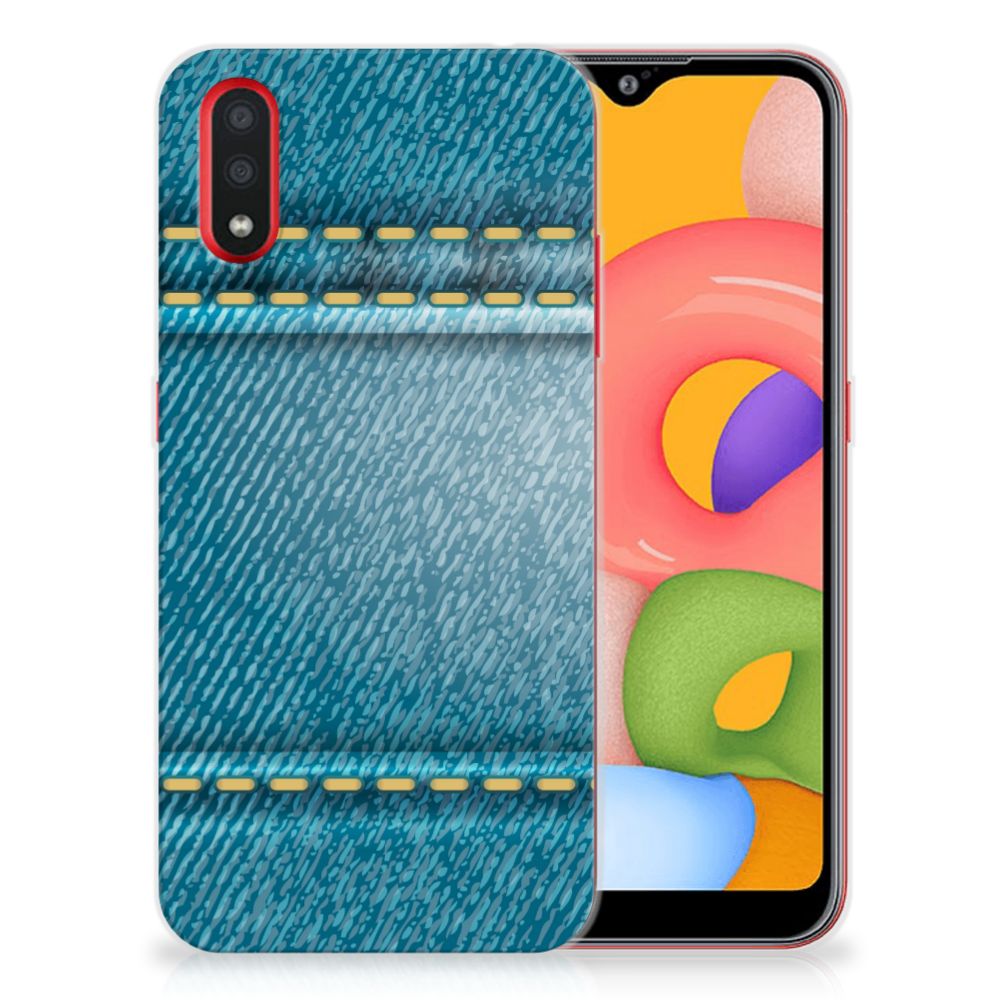 Samsung Galaxy A01 Silicone Back Cover Jeans
