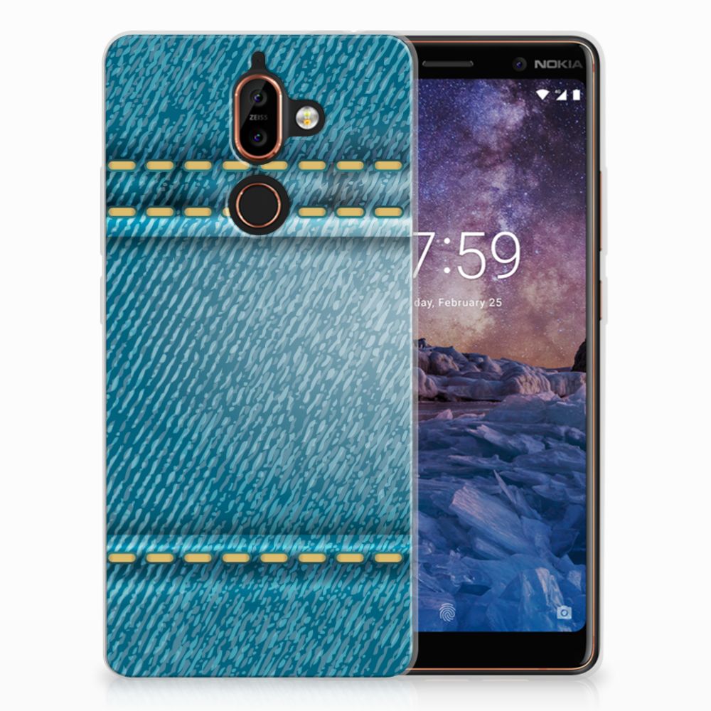 Nokia 7 Plus Silicone Back Cover Jeans