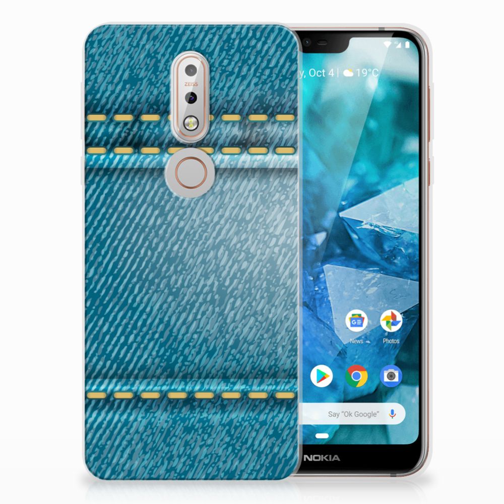 Nokia 7.1 Silicone Back Cover Jeans