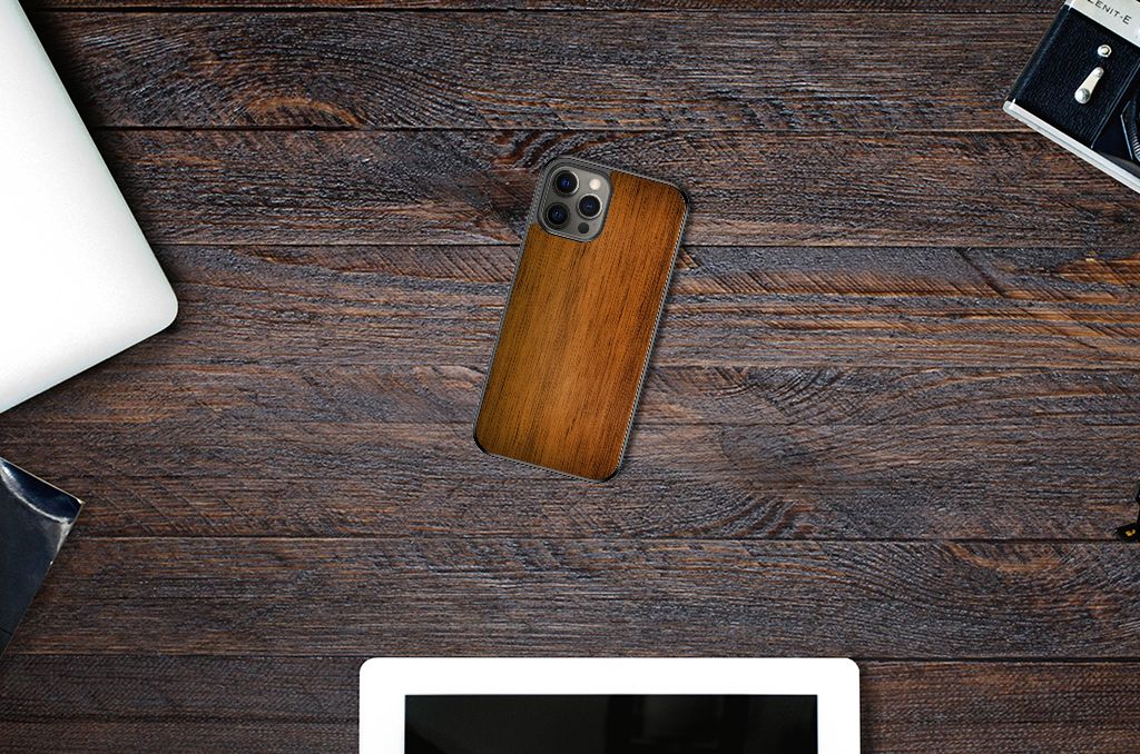 iPhone 12 Pro Max Grip Case Donker Hout