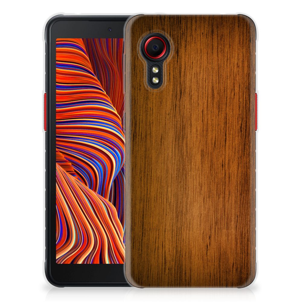 Samsung Galaxy Xcover 5 Bumper Hoesje Donker Hout