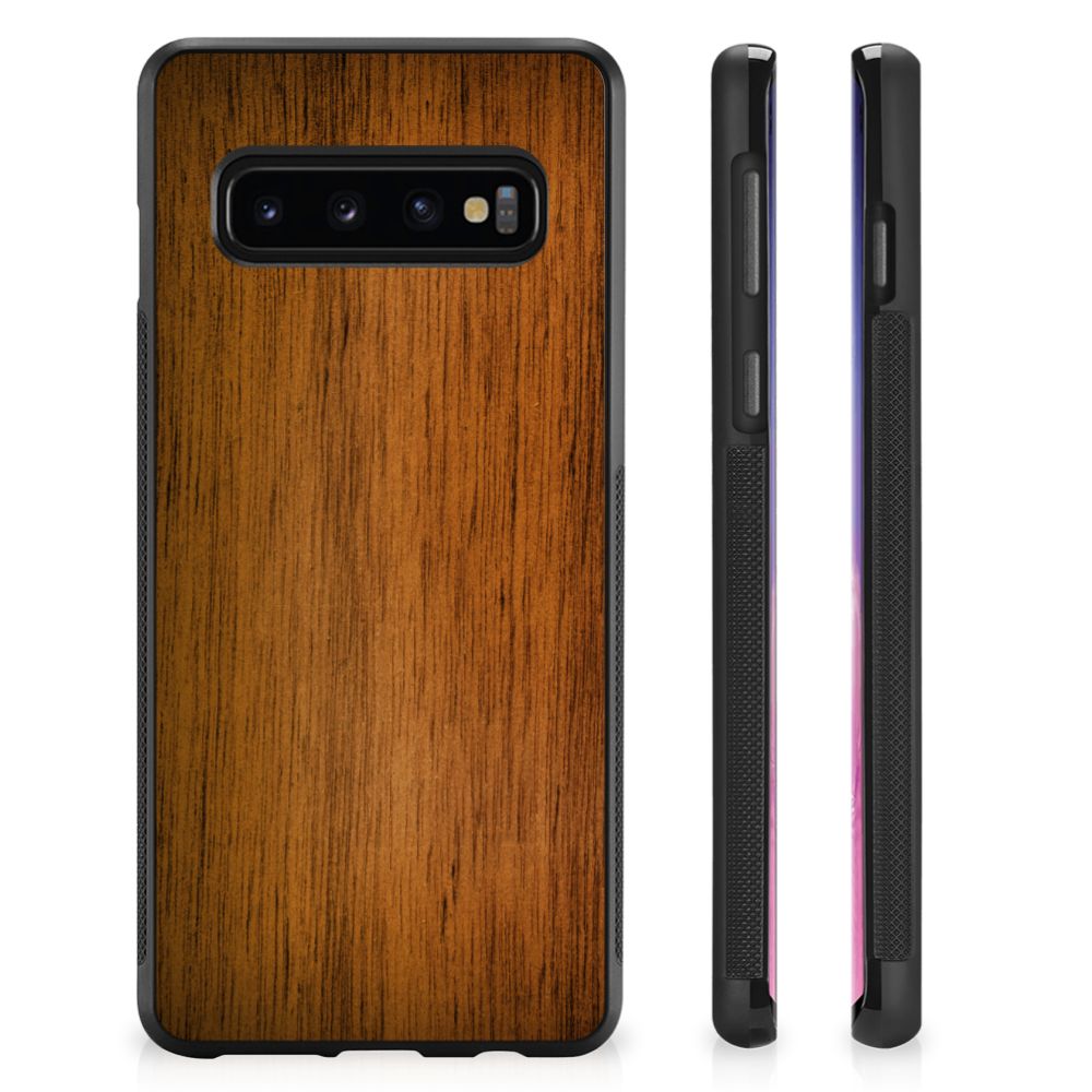 Samsung Galaxy S10+ Grip Case Donker Hout