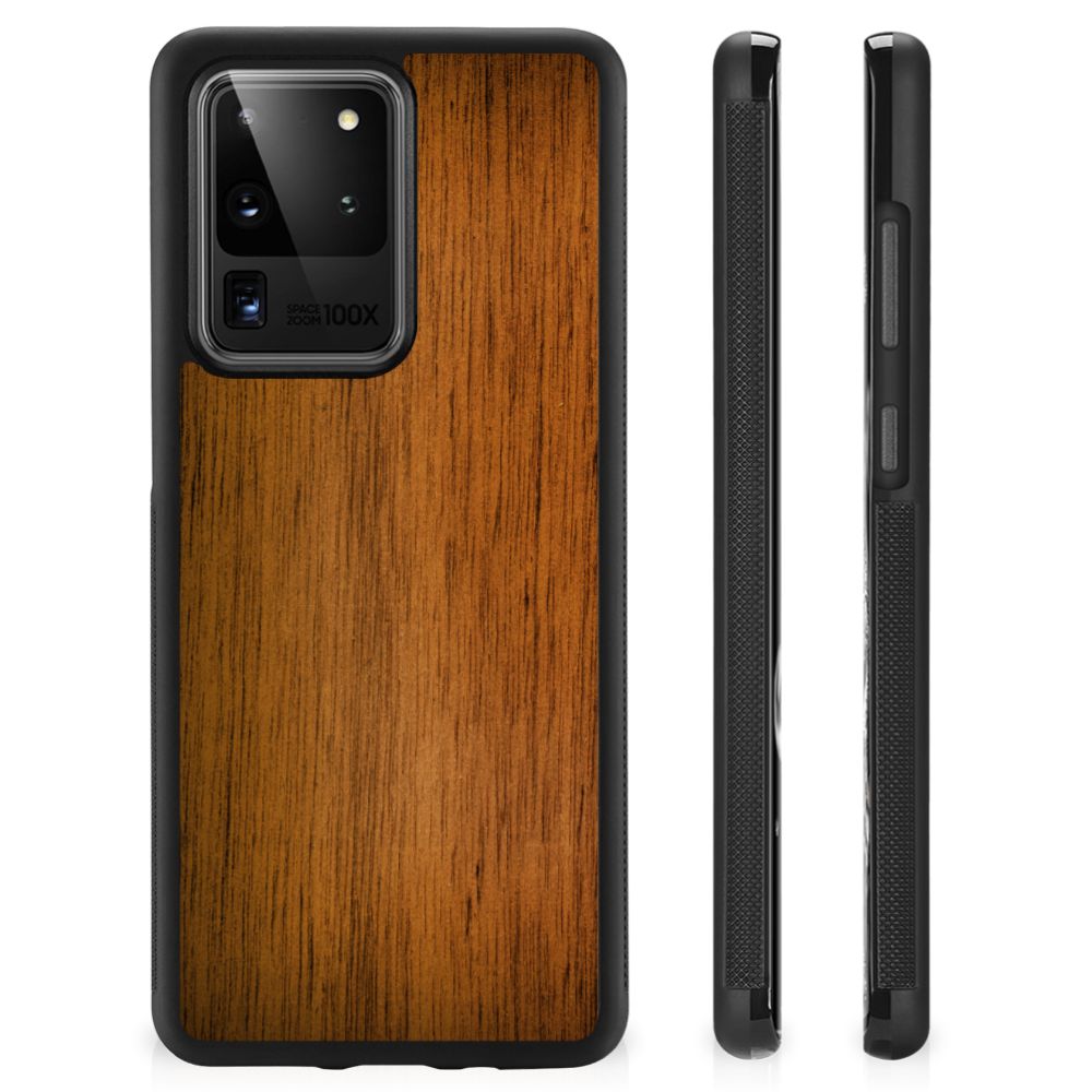 Samsung Galaxy S20 Ultra Grip Case Donker Hout