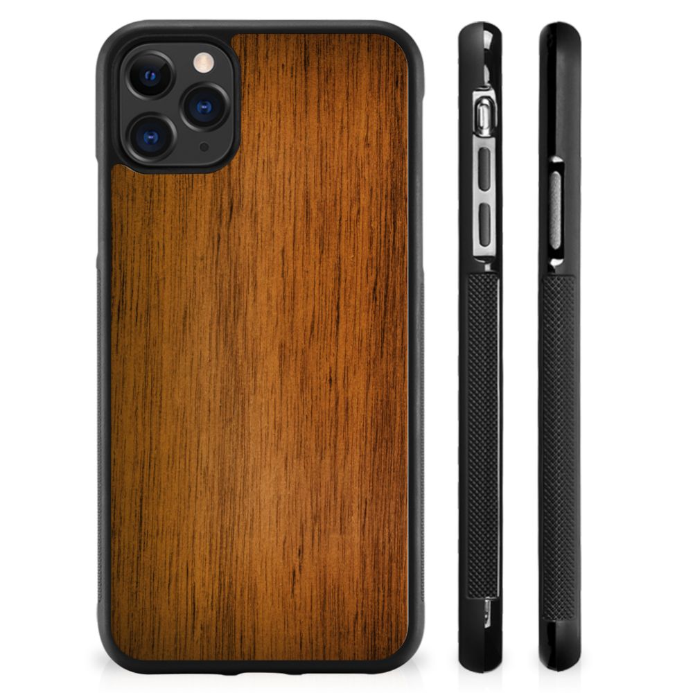 Apple iPhone 11 Pro Max Grip Case Donker Hout