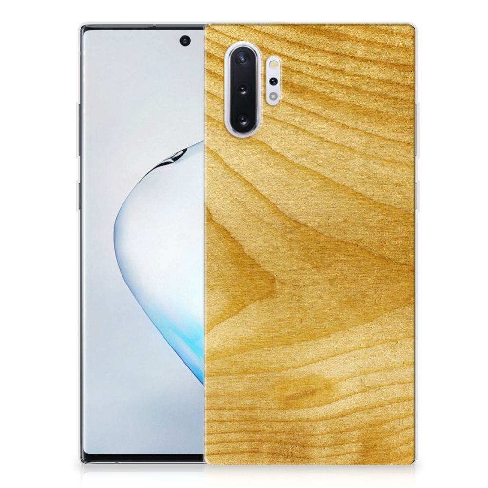 Samsung Galaxy Note 10 Plus Silicone Tablet Hoes Licht Hout