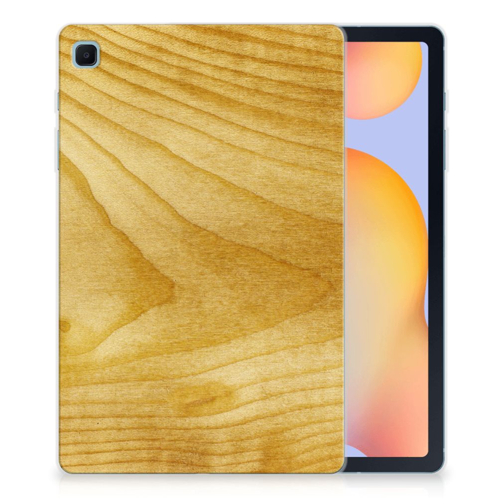 Samsung Galaxy Tab S6 Lite Silicone Tablet Hoes Licht Hout