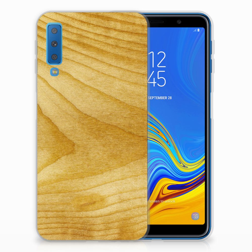 Samsung Galaxy A7 (2018) Bumper Hoesje Licht Hout