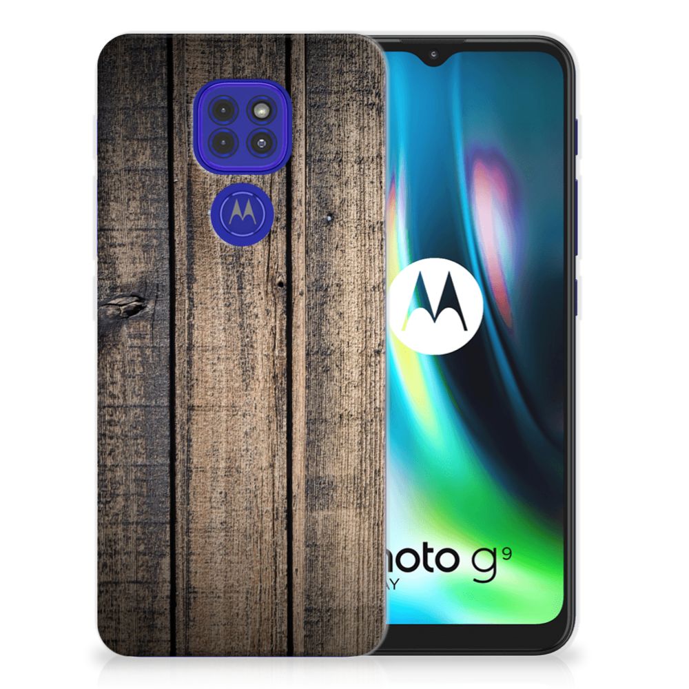 Motorola Moto G9 Play | E7 Plus Bumper Hoesje Steigerhout