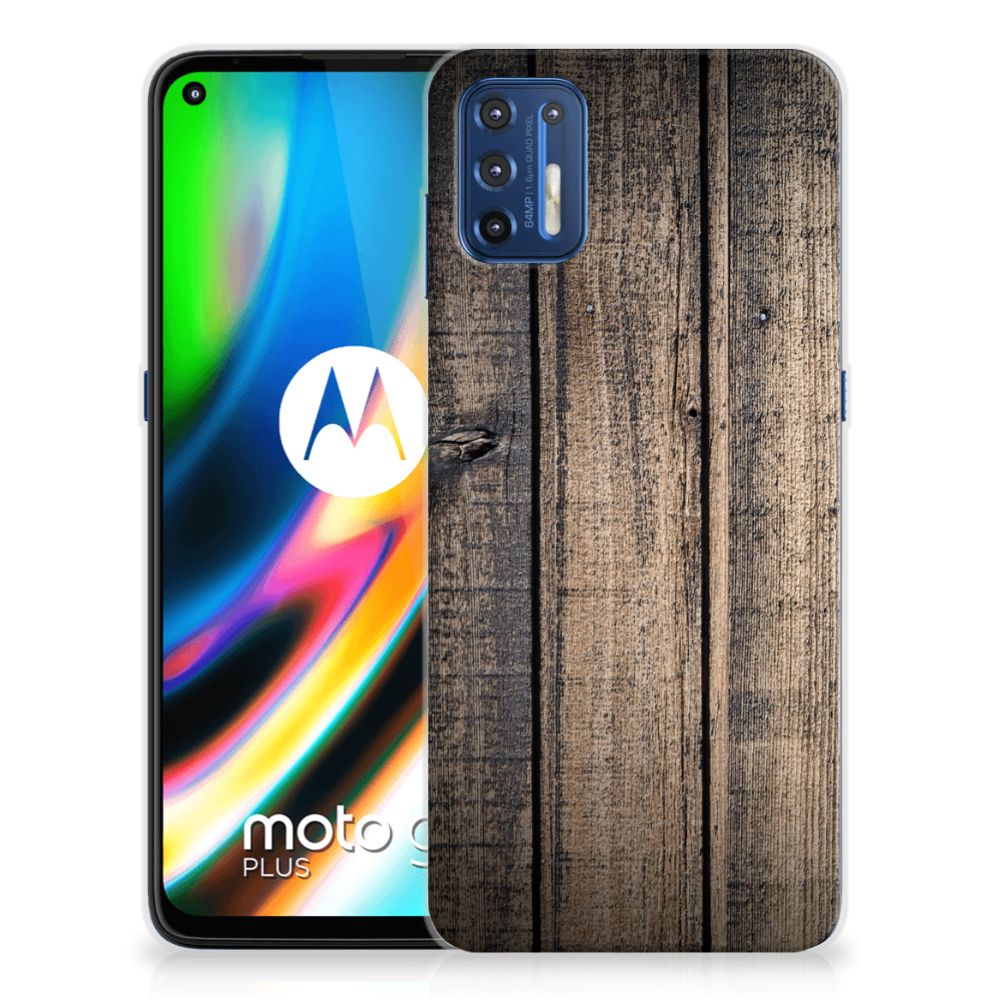 Motorola Moto G9 Plus Bumper Hoesje Steigerhout