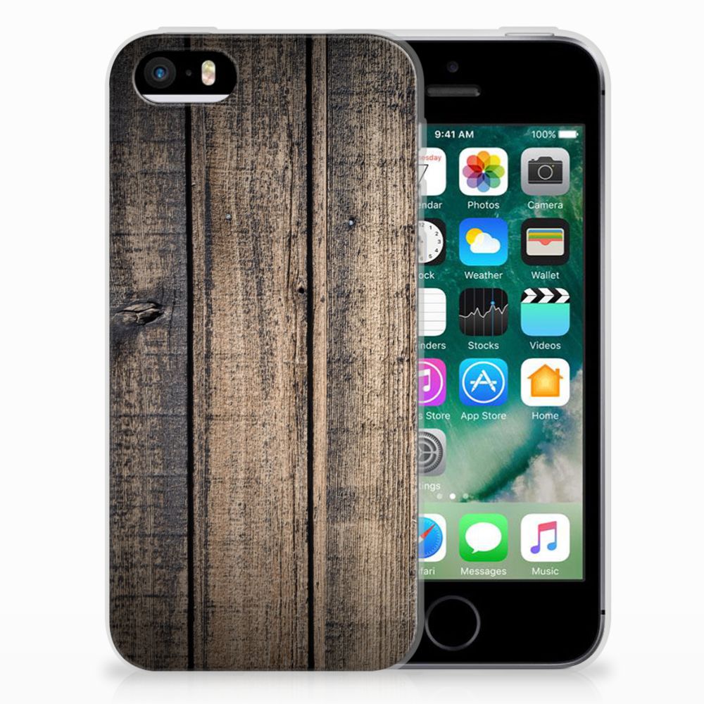 Apple iPhone SE | 5S Uniek TPU Hoesje Steigerhout