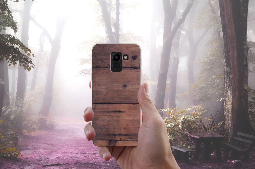 Samsung Galaxy J6 2018 Bumper Hoesje Old Wood