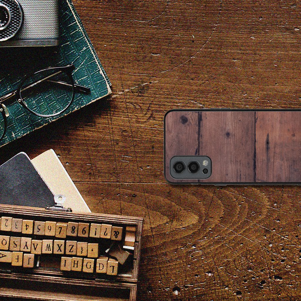 OnePlus Nord 2 Houten Print Telefoonhoesje Old Wood