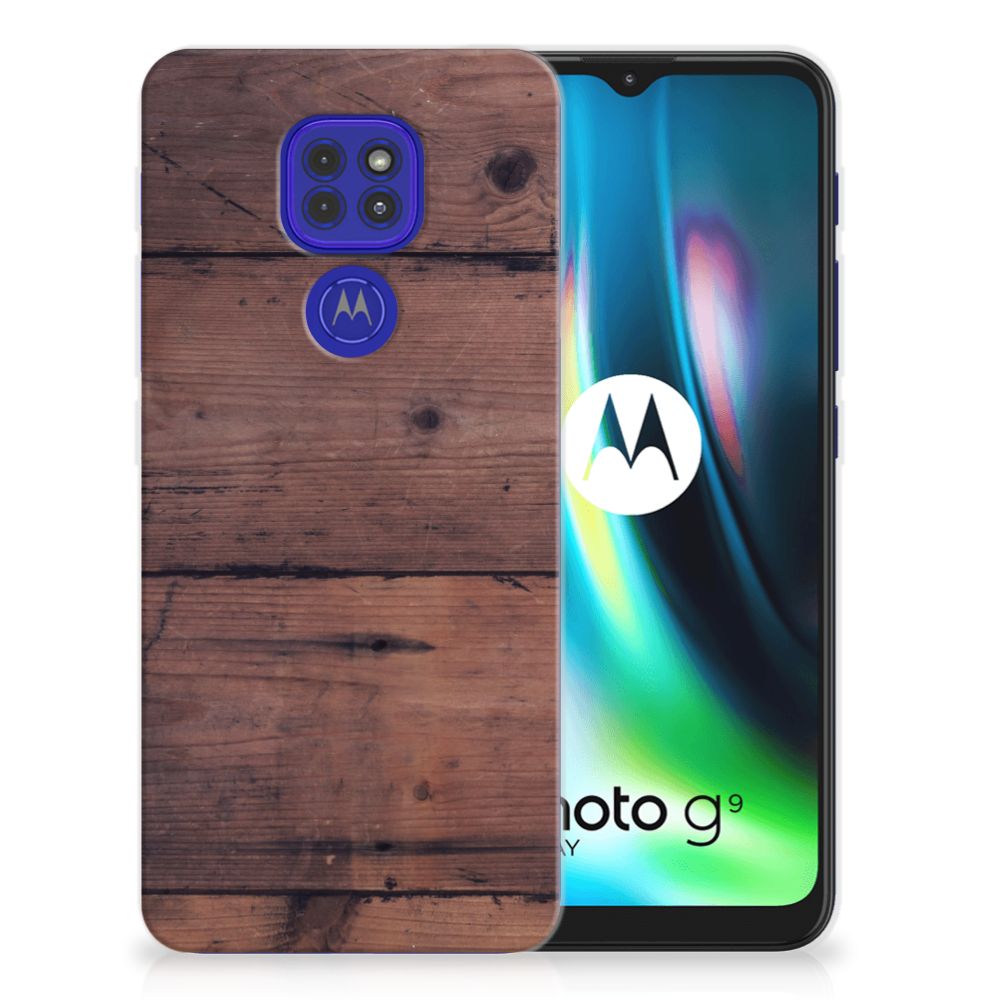 Motorola Moto G9 Play | E7 Plus Bumper Hoesje Old Wood