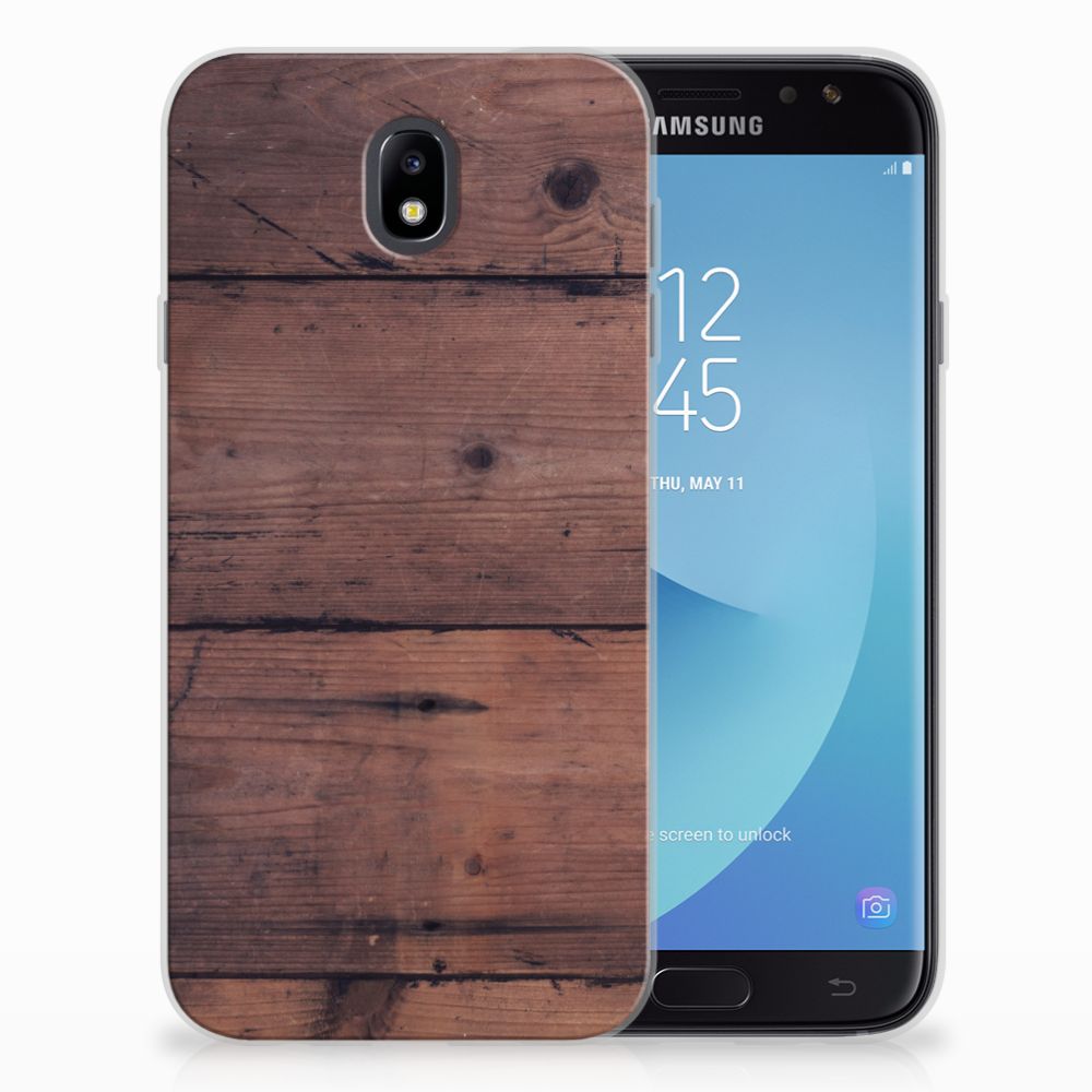 Samsung Galaxy J7 2017 | J7 Pro Bumper Hoesje Old Wood