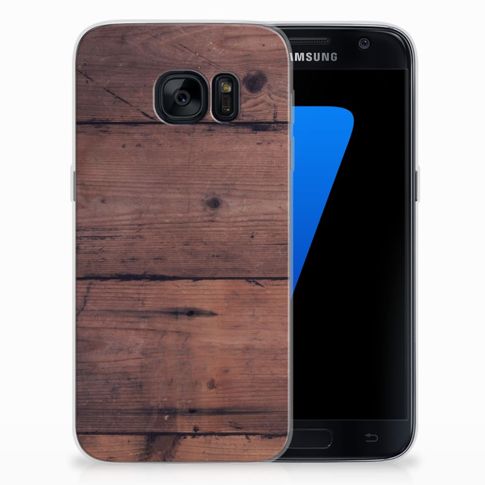 Samsung Galaxy S7 Bumper Hoesje Old Wood