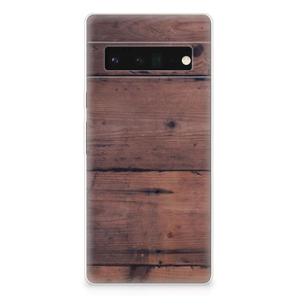 Google Pixel 6 Pro Bumper Hoesje Old Wood