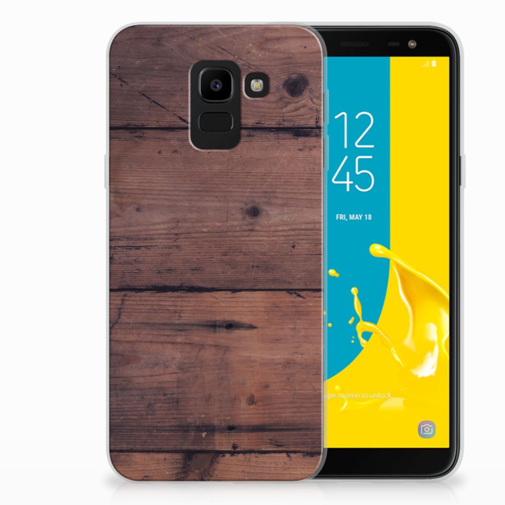 Samsung Galaxy J6 2018 Bumper Hoesje Old Wood