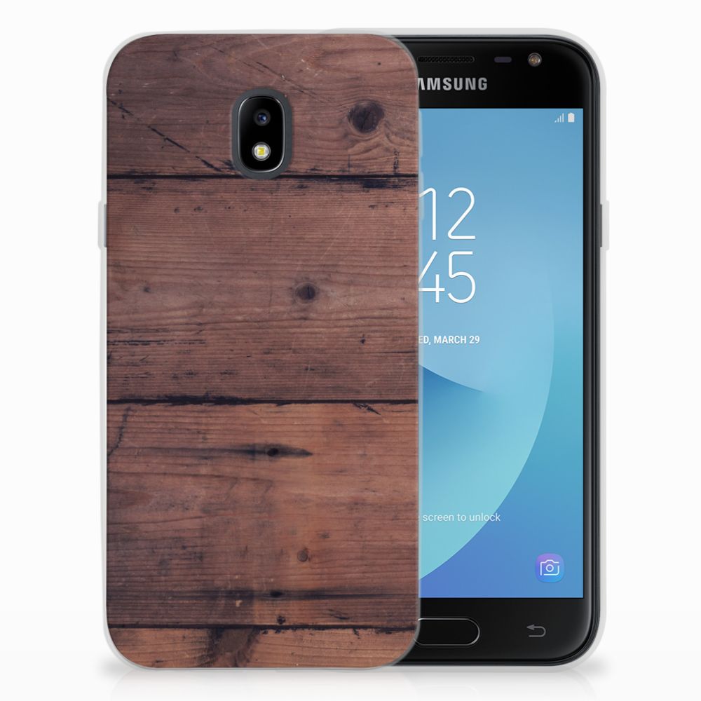 Samsung Galaxy J3 2017 Bumper Hoesje Old Wood