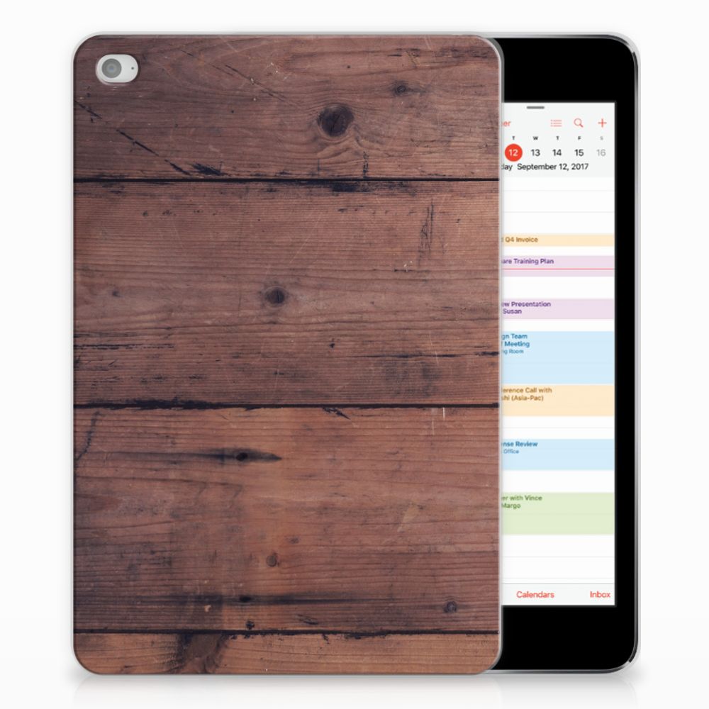 Apple iPad Mini 4 | Mini 5 (2019) Silicone Tablet Hoes Old Wood