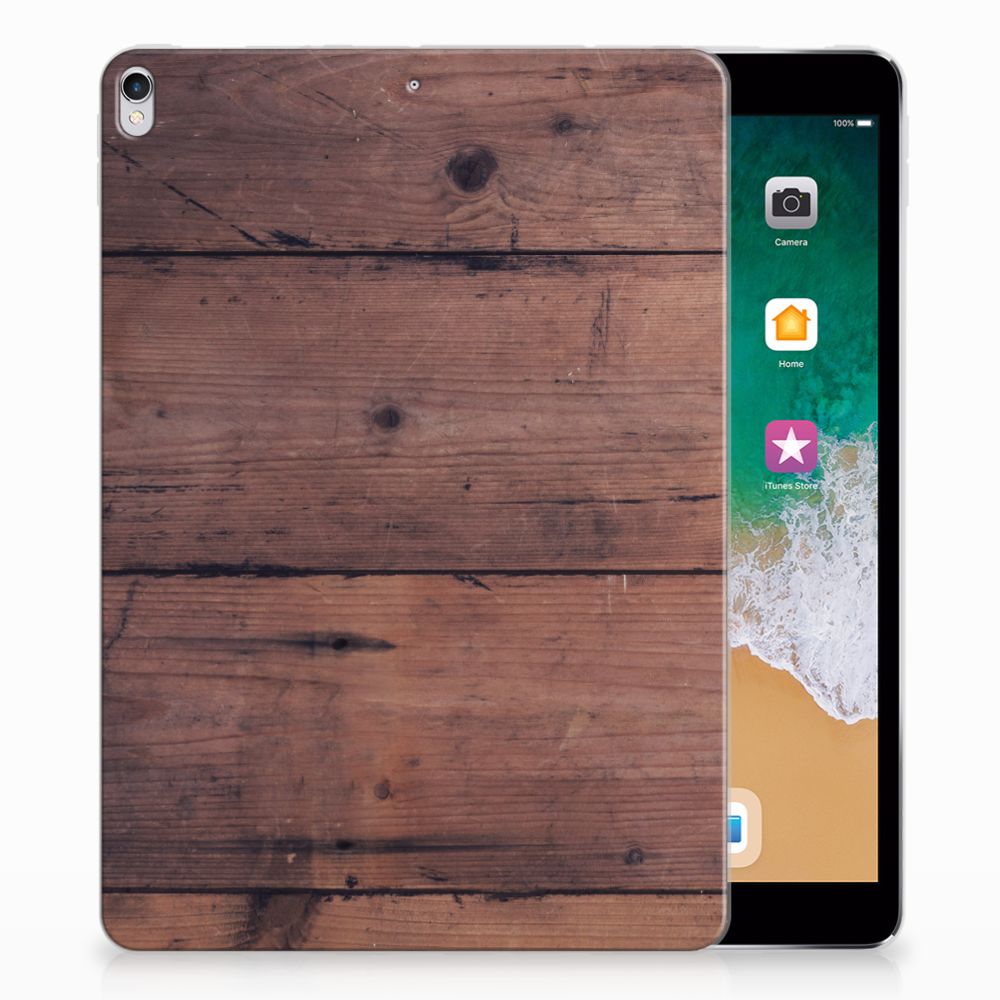 Apple iPad Pro 10.5 Silicone Tablet Hoes Old Wood