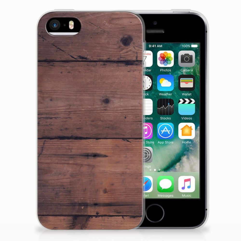 Apple iPhone SE | 5S Bumper Hoesje Old Wood