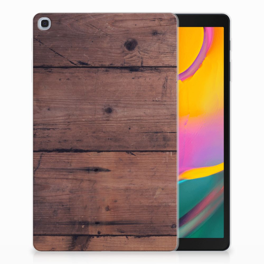 Samsung Galaxy Tab A 10.1 (2019) Silicone Tablet Hoes Old Wood