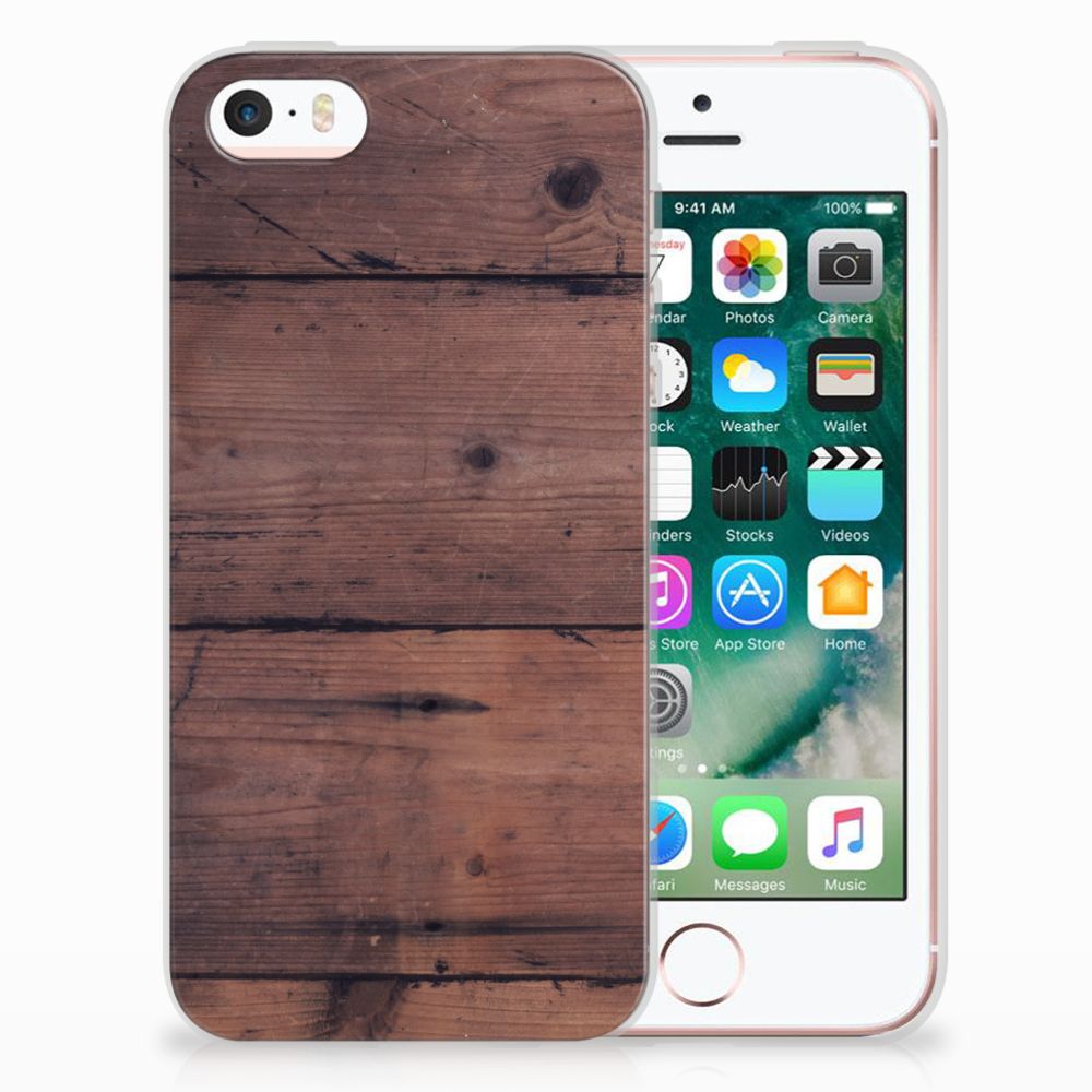 Apple iPhone SE | 5S Bumper Hoesje Old Wood